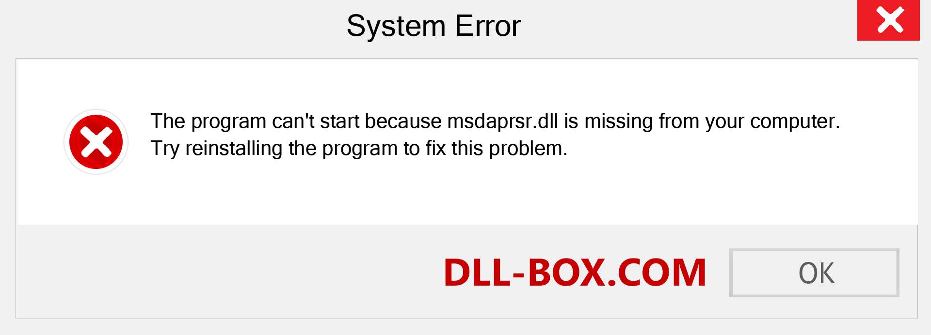  msdaprsr.dll file is missing?. Download for Windows 7, 8, 10 - Fix  msdaprsr dll Missing Error on Windows, photos, images